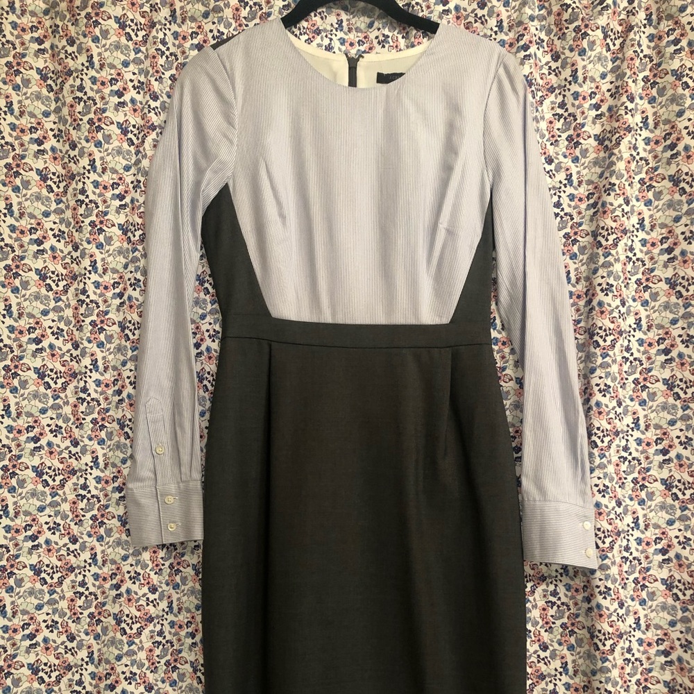 JCrew mixed material new with tags oxford dress